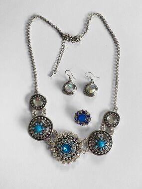 Ginger Snap Interchangeable Turquoise Necklace & Earring Set